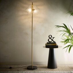 K Living Aspen 2Lt Brass And Tiered Clear Glass Floor Lamp - thumbnail 3