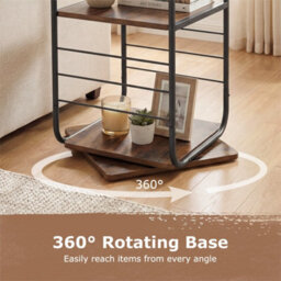4Tier Rotating Bookshelf Spinning Bookcase Tower - thumbnail 6