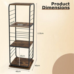 4Tier Rotating Bookshelf Spinning Bookcase Tower - thumbnail 2