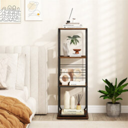 4Tier Rotating Bookshelf Spinning Bookcase Tower - thumbnail 1