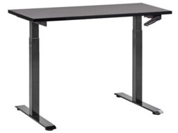 Beliani Manual Adjustable Standing Desk Destines Black 120 Cm 72 Cm - thumbnail 2