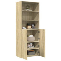Berkfield Highboard Sonoma Oak 70X42.5X185 Cm Engineered Wood - thumbnail 3