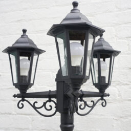 Valuelights Mayfair Traditional Victorian Style 2.2M Black 3 Way Ip44 Rated Wired Outdoor Garden Lamp Post Light - thumbnail 2