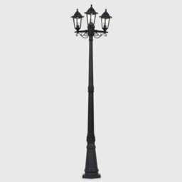 Valuelights Mayfair Traditional Victorian Style 2.2M Black 3 Way Ip44 Rated Wired Outdoor Garden Lamp Post Light - thumbnail 3