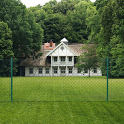 Vidaxl Wire Mesh Fence With Posts Steel 25X0.75 M Green - thumbnail 2