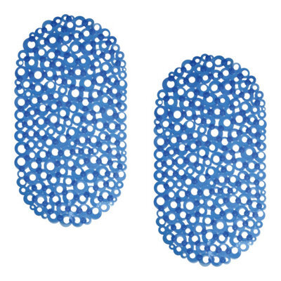 Showerdrape Otto Blue Anti Slip Pvc Bath Mat 69Cm X 36Cm 2 Set - image 1