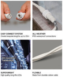 Eagle Connect Icicle Lights 60/40/20 Drop White 5M/120 Led Cool White 10% - thumbnail 6