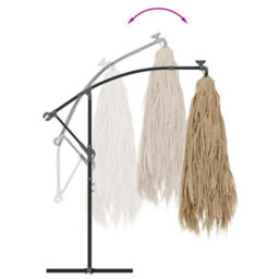 Berkfield Garden Parasol With With Leds And Steel Pole Brown 269X269X235 Cm - thumbnail 8