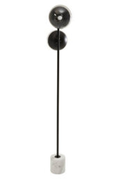 Orsina Double Glass Globe Two Light Black Floor Lamp, Minimalist Bedroom Lamp, Sleek And Sturdy Tall Lamp On Floor - thumbnail 3