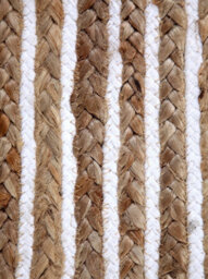 Second Nature Online Chakkar Pale Stripe Rectangular Jute Beige White Hall Rug / 120 Cm X 180 Cm - thumbnail 3