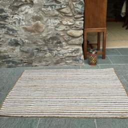 Second Nature Online Chakkar Pale Stripe Rectangular Jute Beige White Hall Rug / 120 Cm X 180 Cm - thumbnail 5