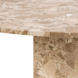 Wyld Haus Bremen Brown Marble Round Dining Table Hexagon Base - thumbnail 5