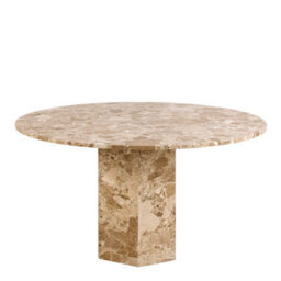 Wyld Haus Bremen Brown Marble Round Dining Table Hexagon Base - thumbnail 4