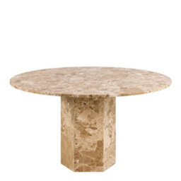 Wyld Haus Bremen Brown Marble Round Dining Table Hexagon Base - thumbnail 3