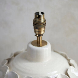 Loops Elegant Ivory Crackle Table Lamp Base With Aged Brass Details - thumbnail 4