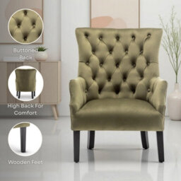 Velvet Scarlet Red Gabriella Accent Chair - thumbnail 8