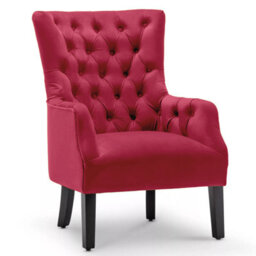 Velvet Scarlet Red Gabriella Accent Chair - thumbnail 5