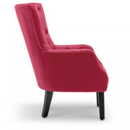 Velvet Scarlet Red Gabriella Accent Chair - thumbnail 6