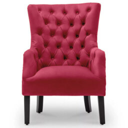 Velvet Scarlet Red Gabriella Accent Chair - thumbnail 2