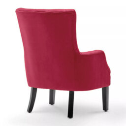 Velvet Scarlet Red Gabriella Accent Chair - thumbnail 3