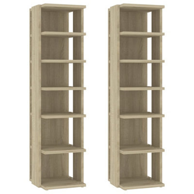 Berkfield Elegant Shoe Cabinets 2 Pcs Sonoma Oak 27.5X27X102 Cm - image 1