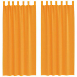 Berkfield Voile Curtains With Loops 2 Pcs Orange 140X225 Cm - thumbnail 2