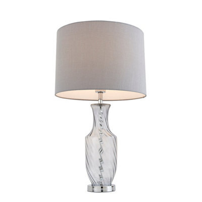 Pagazzi Lighting Pagazzi Rigl Twist Glass Grey Table Lamp - image 1