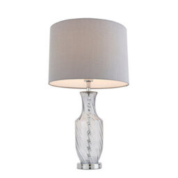 Pagazzi Lighting Pagazzi Rigl Twist Glass Grey Table Lamp