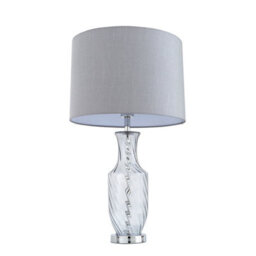 Pagazzi Lighting Pagazzi Rigl Twist Glass Grey Table Lamp - thumbnail 2