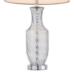 Pagazzi Lighting Pagazzi Rigl Twist Glass Grey Table Lamp - thumbnail 6