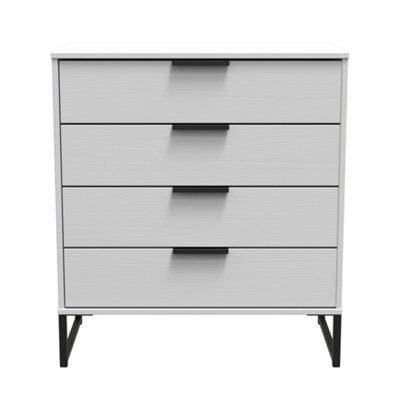 Beijing 4 Drawer Chest Of Drawers In Grey Ash (Ready Assembled) - image 1