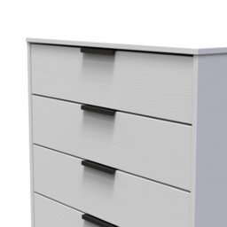 Beijing 4 Drawer Chest Of Drawers In Grey Ash (Ready Assembled) - thumbnail 4