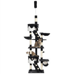 White-240-260Cm Adjustable Height Floor-To-Ceiling Cat Tree For Indoor Use - thumbnail 5