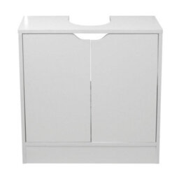 Urbn-Living Urbnliving Height 60Cm Bathroom Sink White Cabinet With Full Pedestal - thumbnail 2