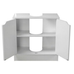 Urbn-Living Urbnliving Height 60Cm Bathroom Sink White Cabinet With Full Pedestal - thumbnail 3