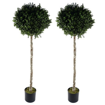 Leaf 140Cm Pair Of Buxus Ball Artificial Tree Uv Resistant Outdoor Topiary - image 1