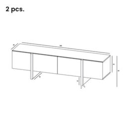Heze Furniture Kyoto Extra Long 360 Cm Tv Stand Modern Glamour & Ultimate Versatility - Blue Matt - thumbnail 5