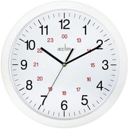 "Acctim Metro 12"" Wall Clock Quartz 12/24 Hour Dial Easy Read Numbers White 30Cm" - thumbnail 2