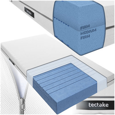 Tectake 2-In-1 Mattress Sky - 2 Firmness Levels, 3D Mesh Surface - 100 X 190 Cm - image 1