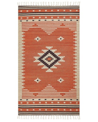 Wyld And Coco Kilim Multicolour Cotton Area Rug 80 X 150 Cm Reversible Geometric - image 1