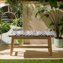 OHS Outdoor 2 Seater Bench Cushion Garden Furniture Seat, 40 X 110Cm - Grey Geo - thumbnail 1