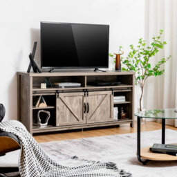 "Costway 150Cm Sliding Barn Door Tv Stand Farmhouse Flat Screen Console For Tvs Up To 65""" - thumbnail 4