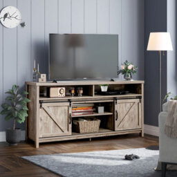 "Costway 150Cm Sliding Barn Door Tv Stand Farmhouse Flat Screen Console For Tvs Up To 65""" - thumbnail 3