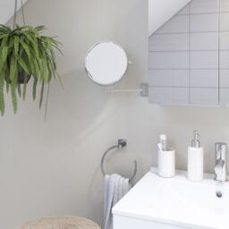 Cooke & Lewis Hayle Gris Round Wall-Mounted Bathroom Mirror (H)31Cm (W)22.5Cm - thumbnail 4