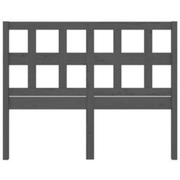 Berkfield Bed Headboard Grey 205.5X4X100 Cm Solid Wood Pine - thumbnail 4