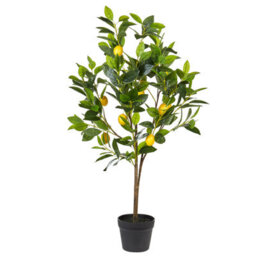 Beliani Artificial Plant Lemon Tree 105 Cm Green