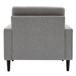 Living And Home Mid-Century Grey Linen Single Sofa Armchair With Armrest Pillow - thumbnail 4