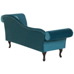 Beliani Right-Hand Chaise Longue Lattes Velvet Teal - thumbnail 5