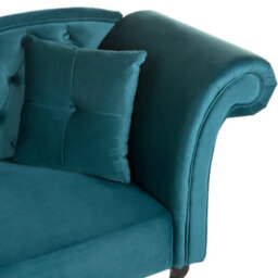 Beliani Right-Hand Chaise Longue Lattes Velvet Teal - thumbnail 6