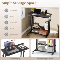 Height Adjustable Sit Stand Desk Mobile Stand Up Desk - thumbnail 4